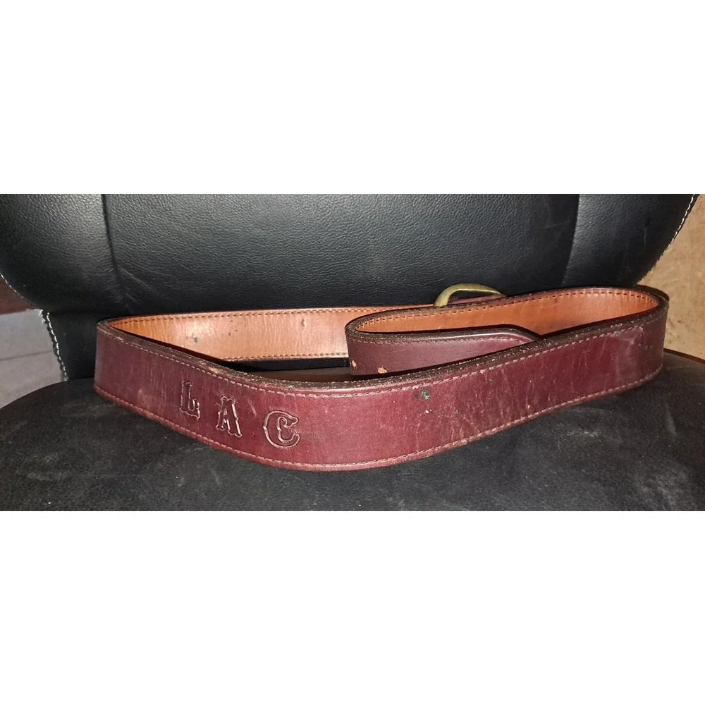 Vintage Leather‎ belt With Initials L A C 46